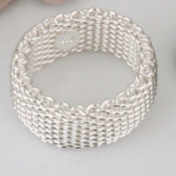 Sterling silver mesh ring - Picture 1 of 1